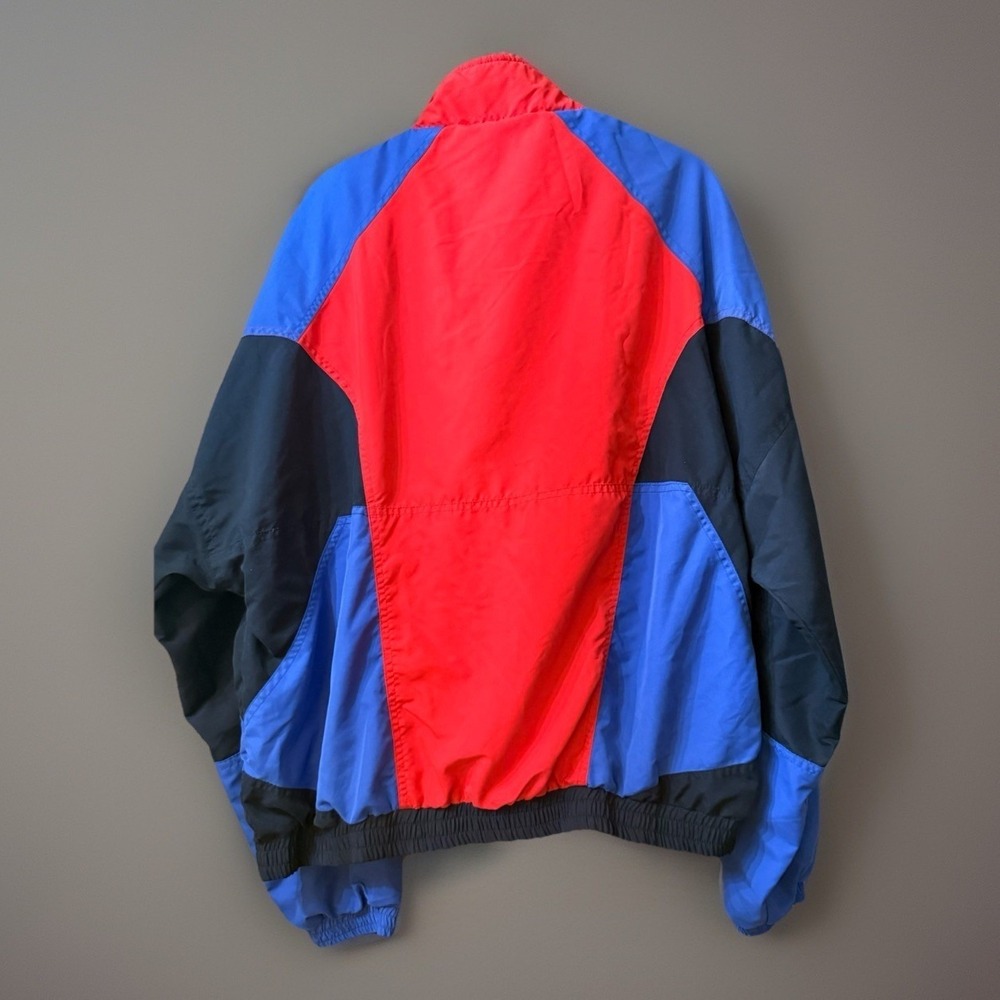 Solare Sporta Windbreaker Full Zip Jacket Vintage Size XL Black Red Blue - Picture 7 of 12